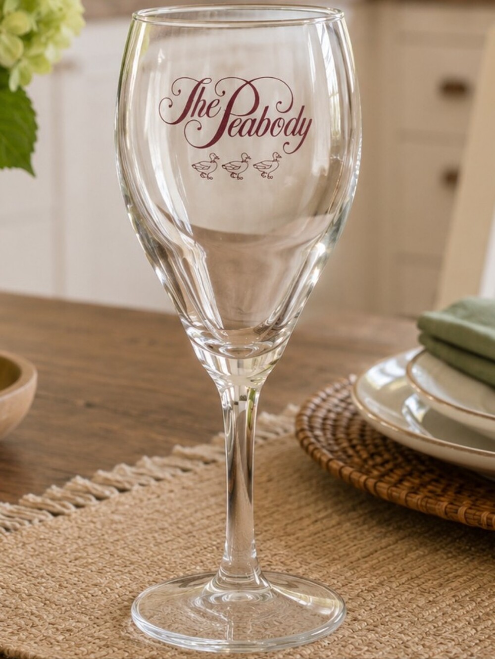 Peabody Hotel Ducks Logo Wine Champagne Glass  Vintage Collectible Souvenir